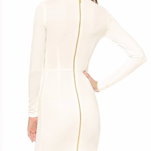 5th and Mercer NWT white long sleeved midi dress with exposed gold zipper - Picture 3 of 6